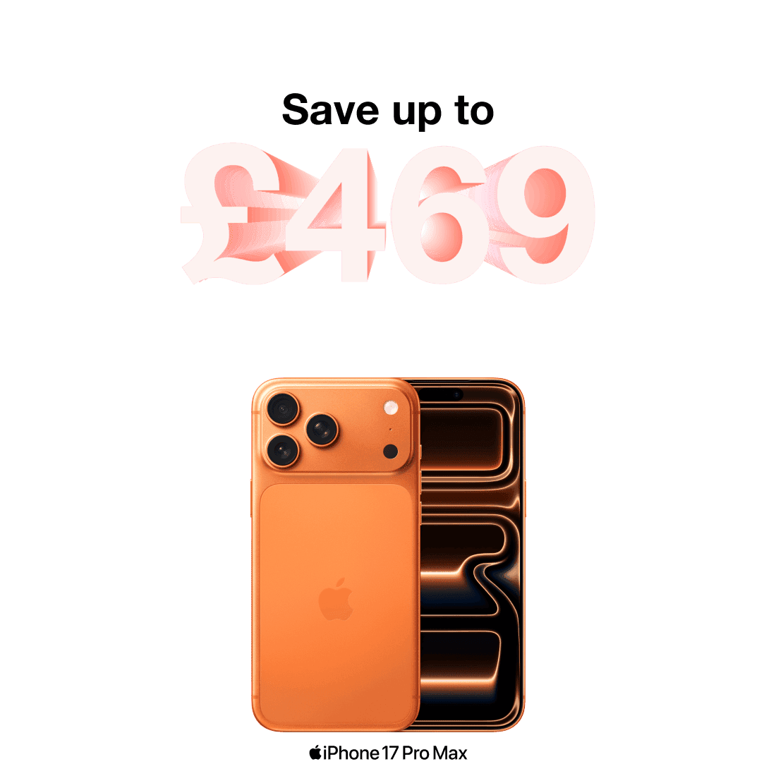 iPhone 17 Pro Max in Cosmic Orange Front and back