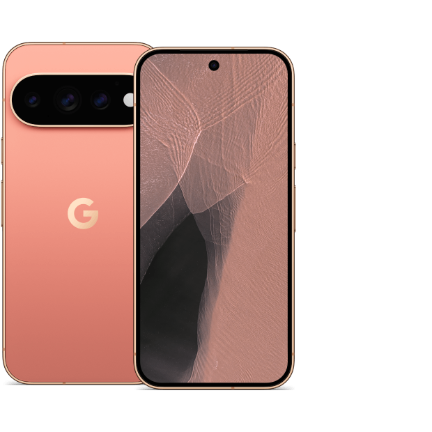 2 Google Pixel 11 Pro XL front and back in Canyon colour