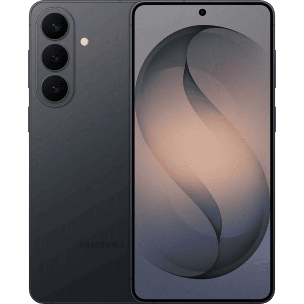 Front and rear of Samsung S26 Plus in Black
