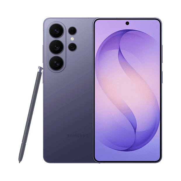 Samsung Galaxy S26 Ultra in Cobalt Violet Front and back