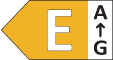 Energy label with rating E