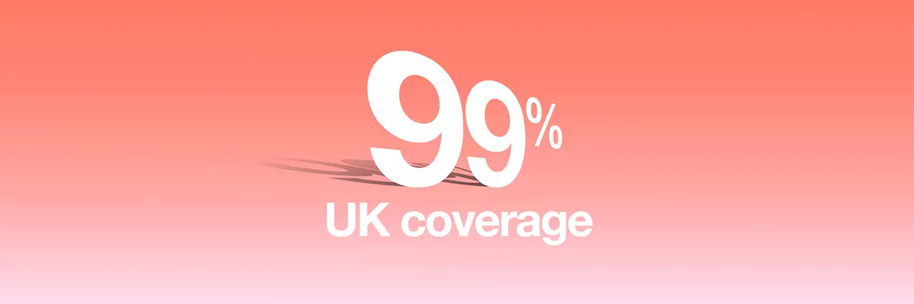 99% UK Coverage Text image