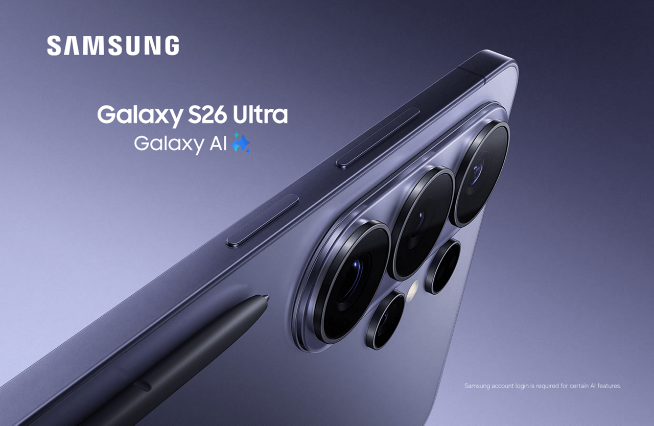 Samsung Galaxy S26 Ultra. Galaxy AI. Samsung account login required for certain AI features.