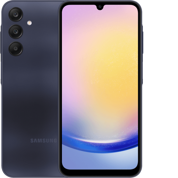 Front and rear view of Samsung Galaxy A25