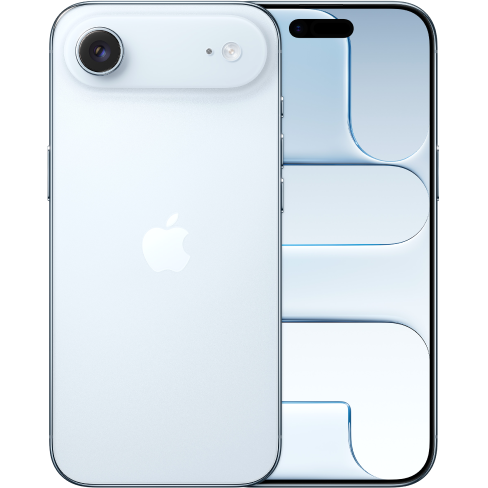 iPhone 16 front and rear in Black.