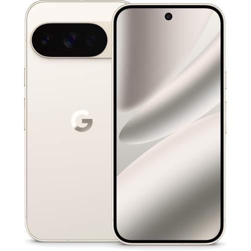 Google Pixel 9 Pro front and rear in Rose Quartz.