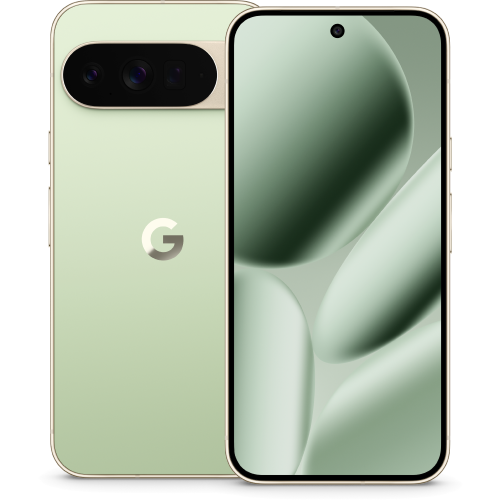 Google Pixel 9 Pro XL front and rear in Porcelain.