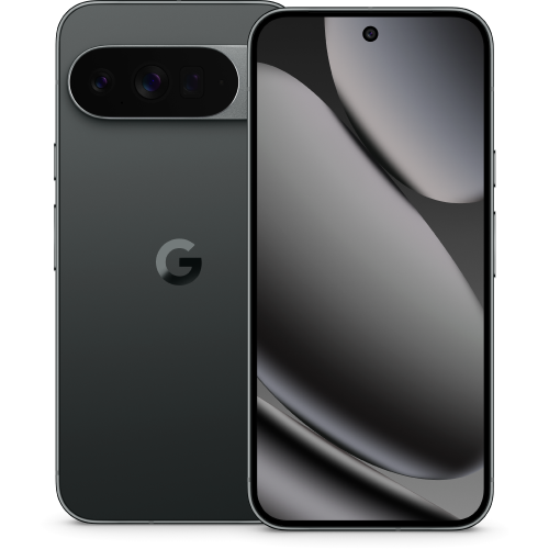 Google Pixel 9 Pro XL  front and rear in Obsidian.