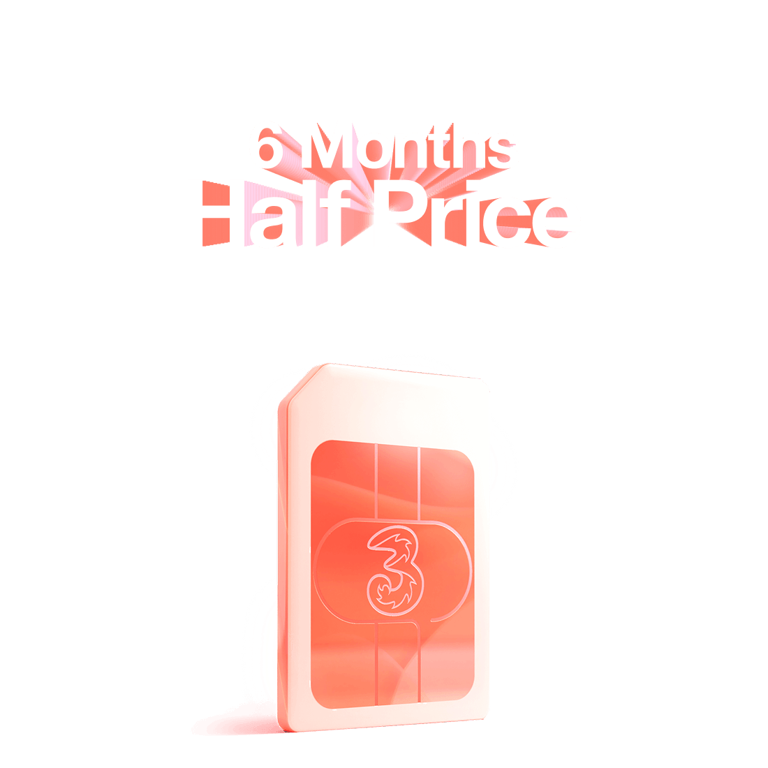 6 months half price. 120 Gigabyte SIM