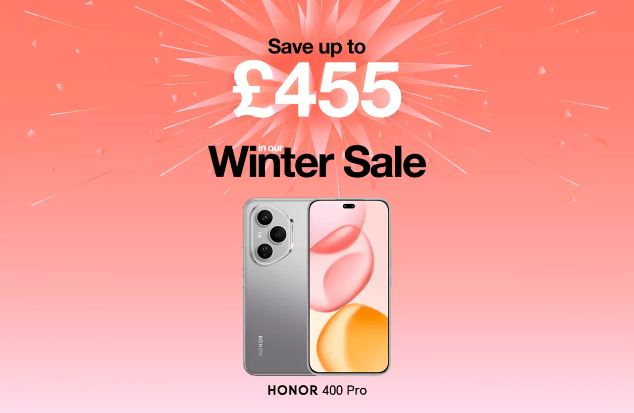 Save up to £455 in our Winter Sale. HONOR 400 Pro