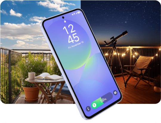 5,000mAh battery display over a city
