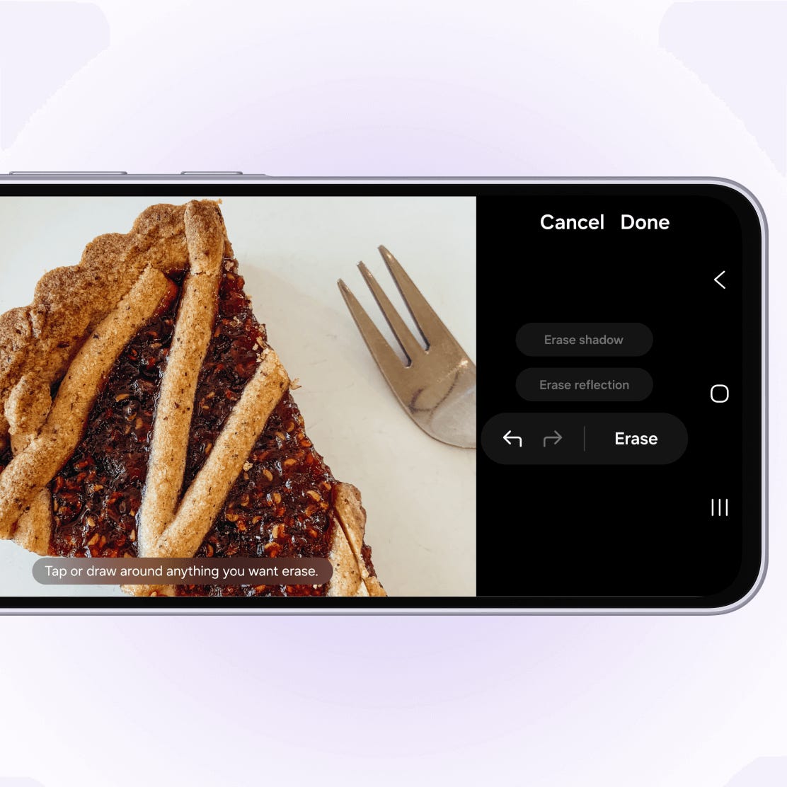 Pie with a fork with edit suggestion