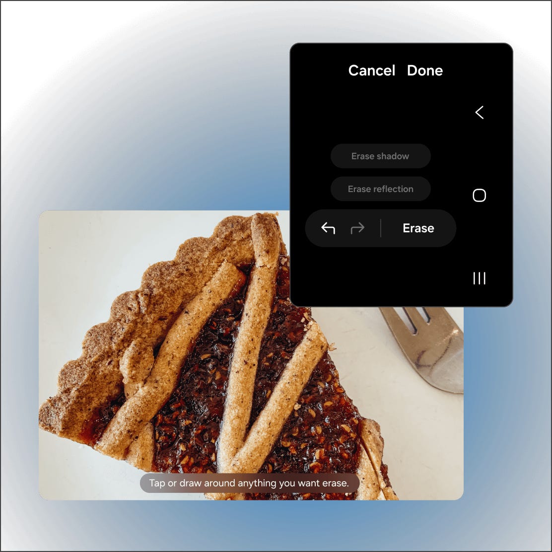 Pie with a fork with edit suggestion