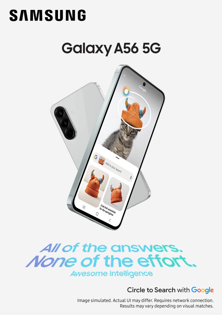 Samsung Gallaxy A56 device display