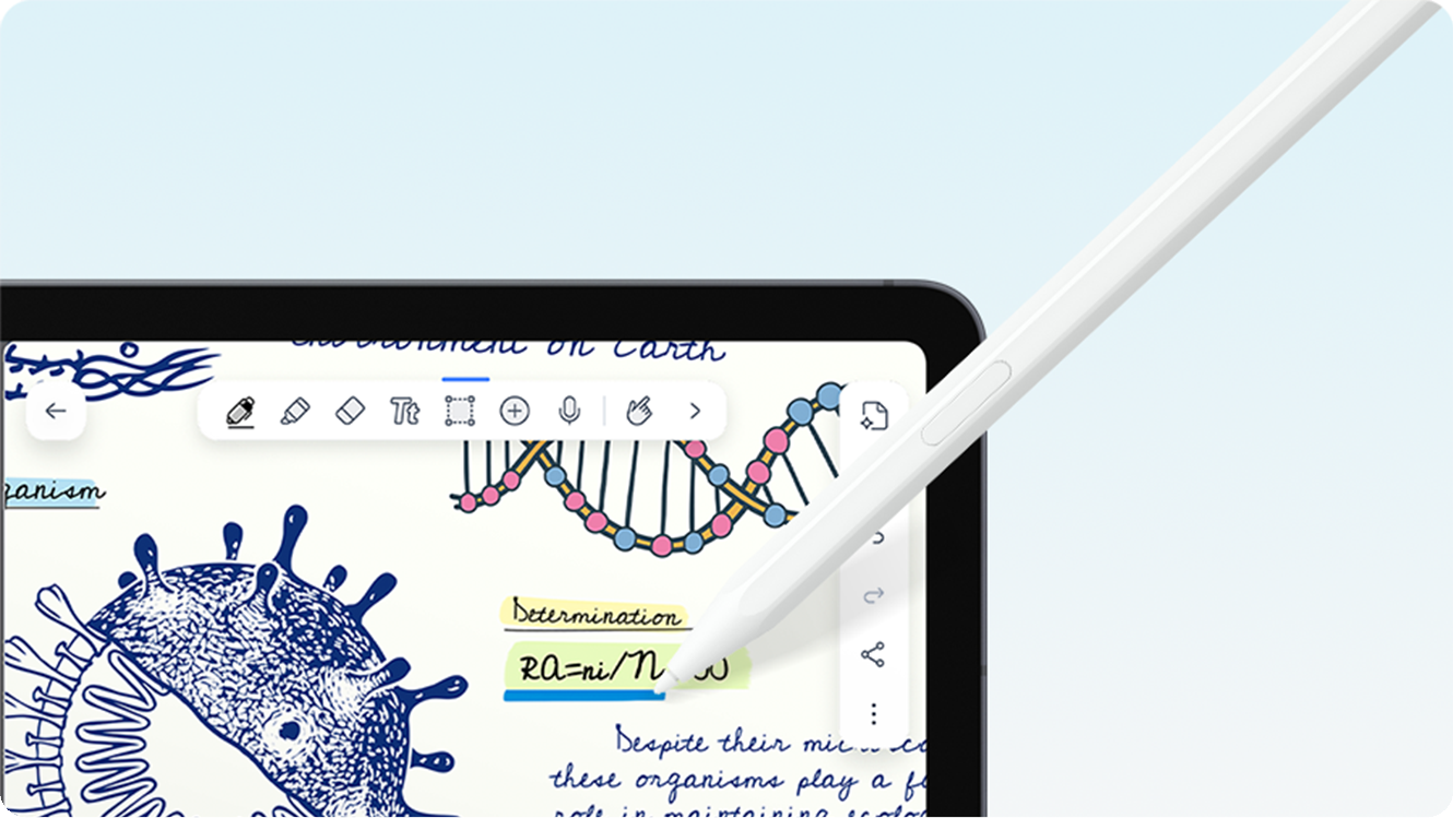 Close up image of the Galaxy Tab S12 Ultra and S Pen