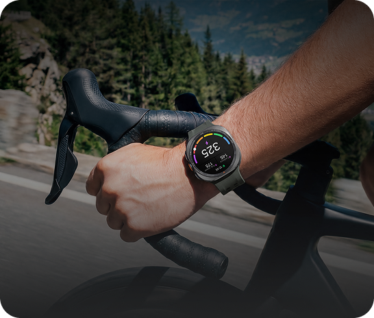 Illustration of the Watch Ultra2 being used for cycling