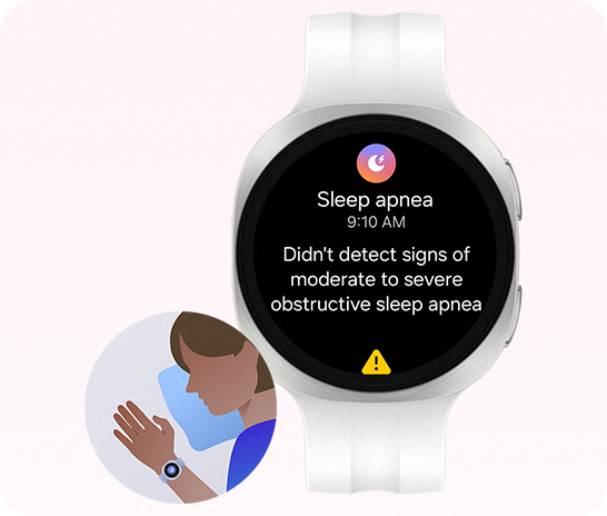 An image showing the Watch9 with a sleep apnea warning