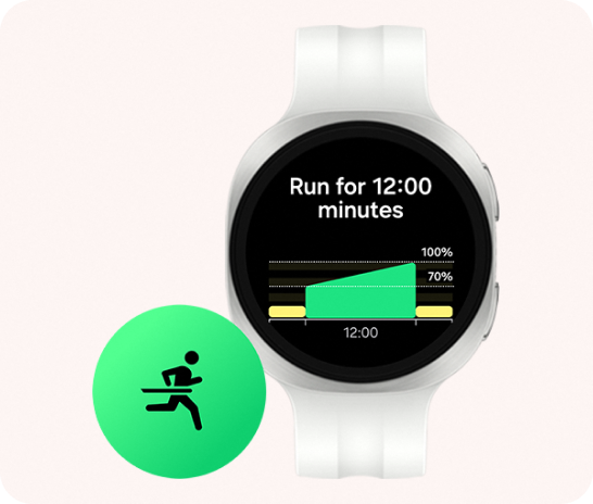 The Watch9 showing a run duration and chart.