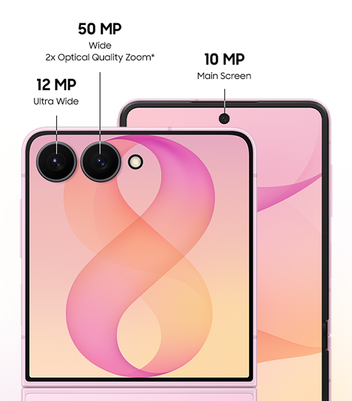 A view of the Galaxy Z Flip8's camera details