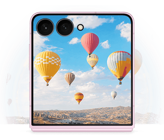 An illustration of the Galaxy Z Flip8's brightness display