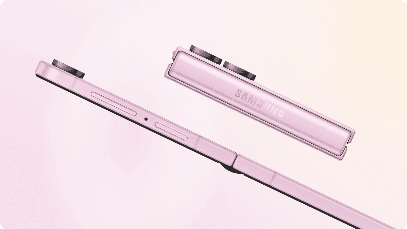 Close up image of the Galaxy Z Flip8's thinness