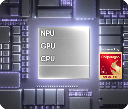 A CGI image of a processor showing the features including Snapdragon.