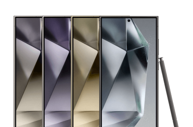 Image of the 4 color variants of the Samsung Galaxy S24 Ultra